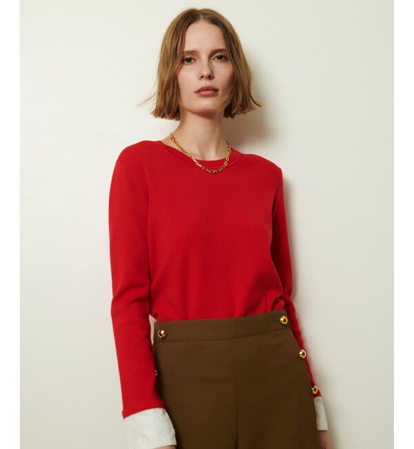 allureville「レースカフスドッキングプルオーバー」|ニット・セーター|