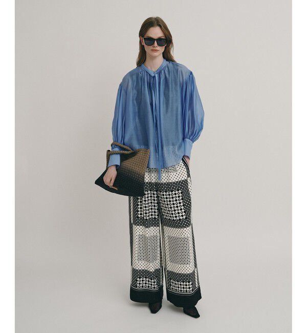 allureville「幾何プリントイージーパンツ」|チノ|ホワイト