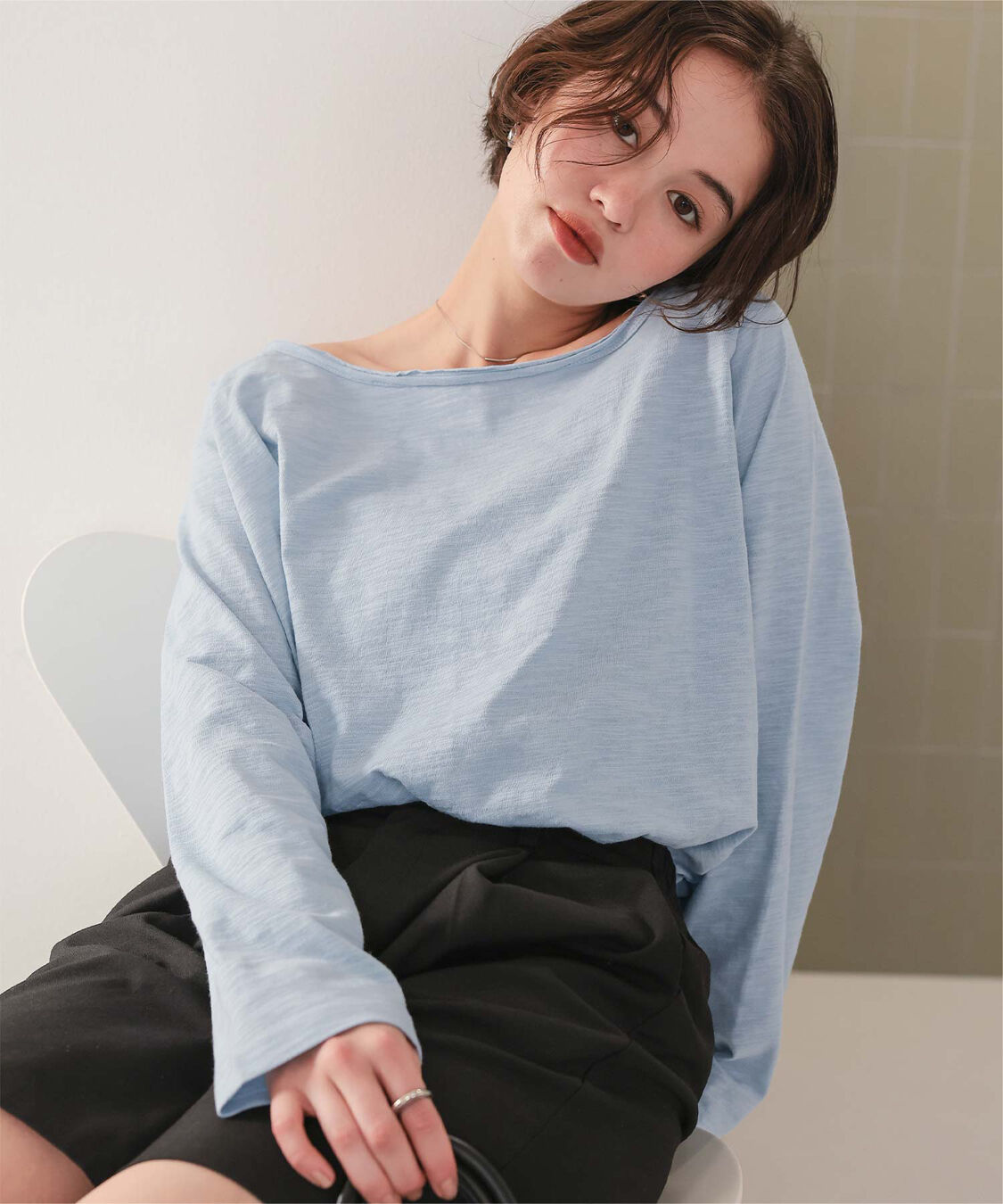 titivate「ルーズロングスリーブカットソー」|Tシャツ・カットソー|ブルー