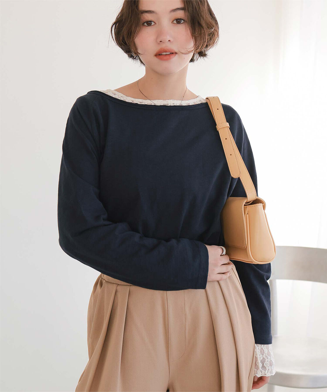 titivate「ルーズロングスリーブカットソー」|Tシャツ・カットソー|ネイビー