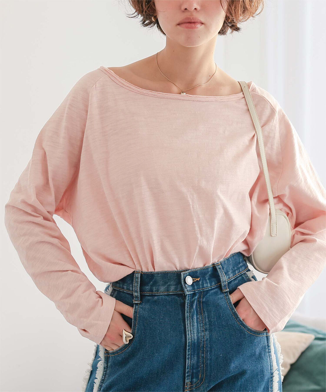 titivate「ルーズロングスリーブカットソー」|Tシャツ・カットソー|ライトピンク