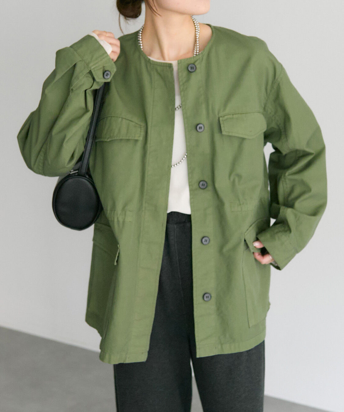  「【リバイバル】ノーカラーミリタリージャケット」|テーラードジャケット|