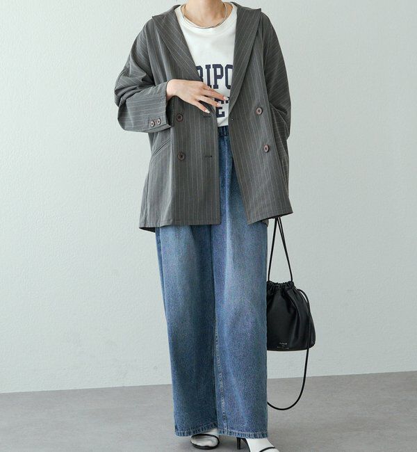  「【セットアップ対応】ダブルデザインストレッチテーラードジャケット」|テーラードジャケット|