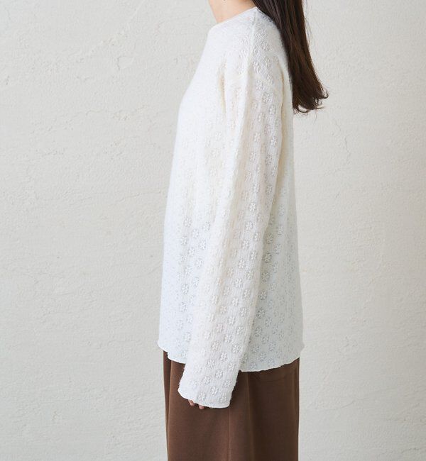  「シャギー花柄ストレッチジャガードプルオーバー」|プルオーバー|