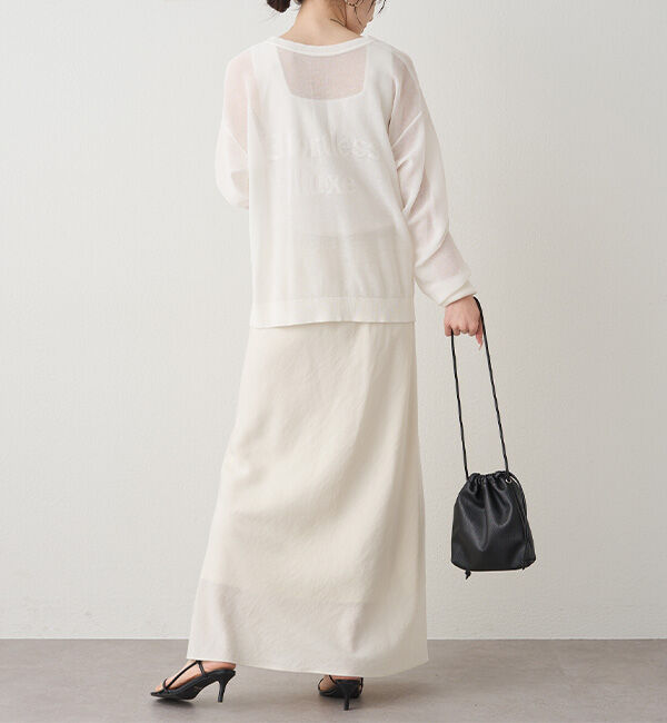  「透かし編みロゴジャガード2WAYプルオーバー」|ニット・セーター|