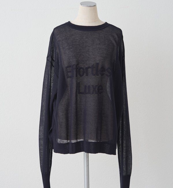  「透かし編みロゴジャガード2WAYプルオーバー」|ニット・セーター|