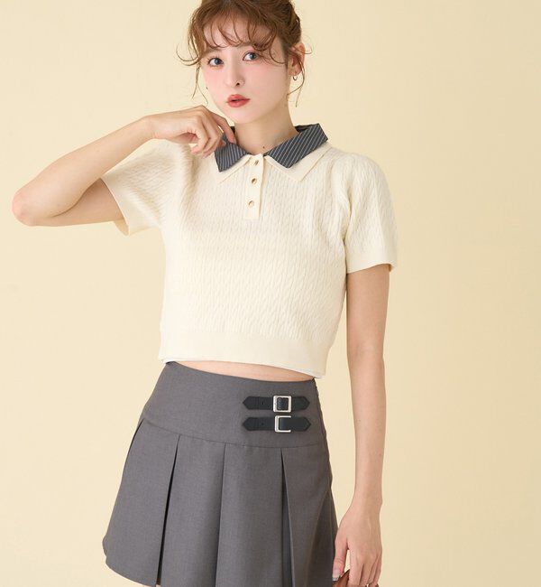  「サイドベルトプリーツスカート」|スカート|