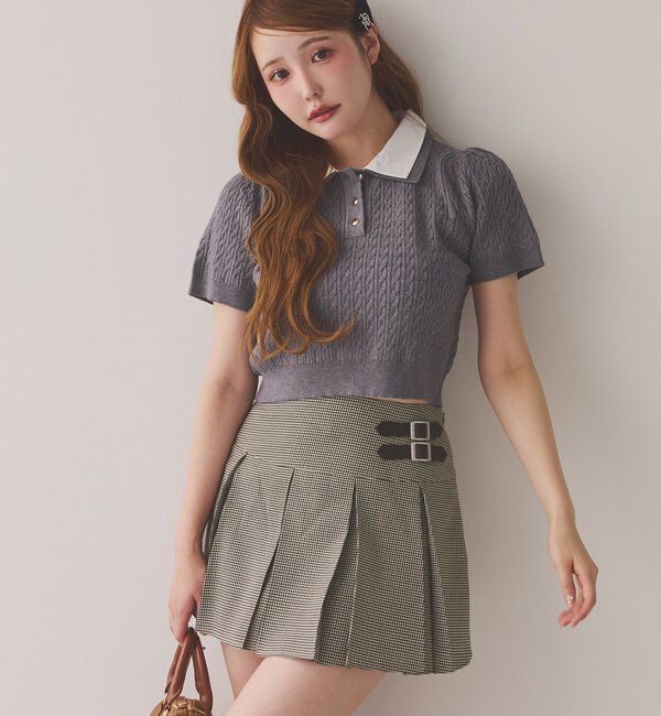  「サイドベルトプリーツスカート」|スカート|