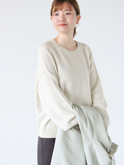Lugnoncure「スウェットライククルーネックニット」|ニット・セーター|オフホワイト
