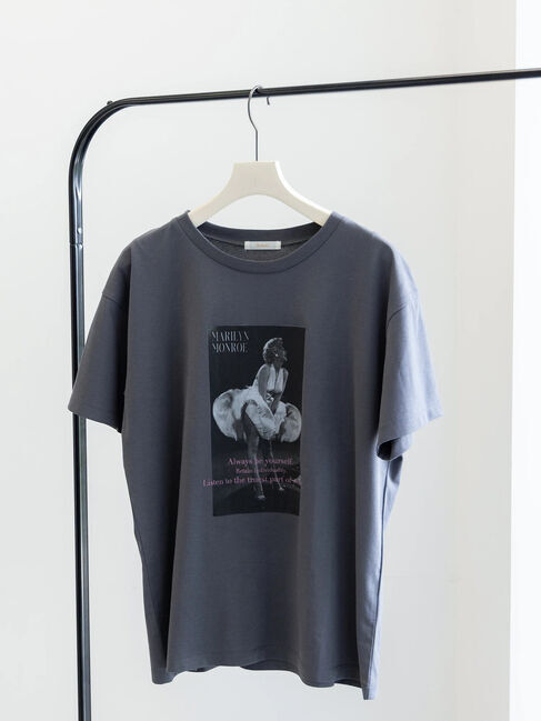 Te chichi「マリリンモンローシネマフォトTシャツ」|Tシャツ・カットソー|チャコールグレー