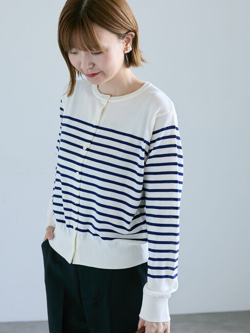 Lugnoncure「シルクタッチクルーカーディガン《2025autumn catalog item》」|カーディガン|オフホワイト