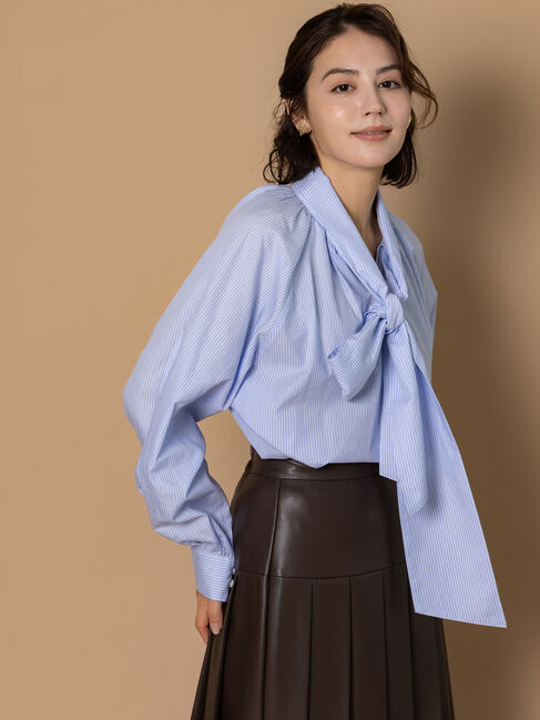 Te chichi「ビッグリボン2WAYブラウス《2025winter catalog item》」|シャツ・ブラウス|サックスブルー