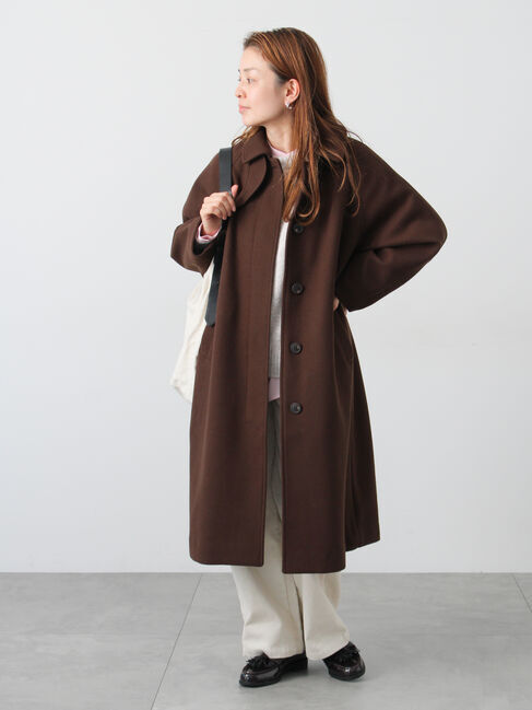 Lugnoncure「ウールライクステンカラーコート」|その他|ブラウン