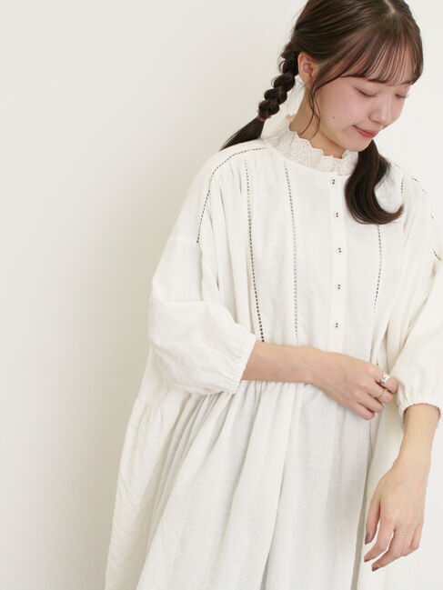 Samansa Mos2「はしごレースふんわりチュニック」|シャツ・ブラウス|