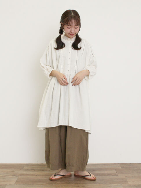 Samansa Mos2「はしごレースふんわりチュニック」|シャツ・ブラウス|