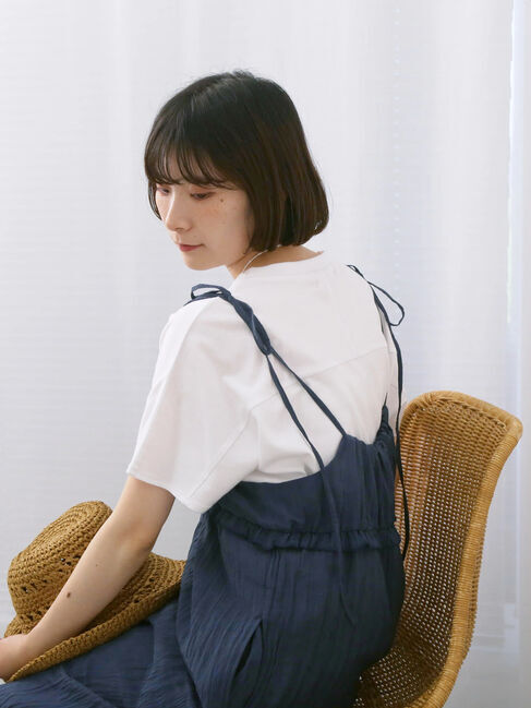 Samansa Mos2 blue「【USAコットン】アソートフレンチスリーブTシャツ」|Tシャツ・カットソー|オフホワイト