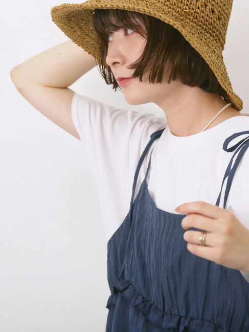 Samansa Mos2 blue「【USAコットン】アソートフレンチスリーブTシャツ」|Tシャツ・カットソー|