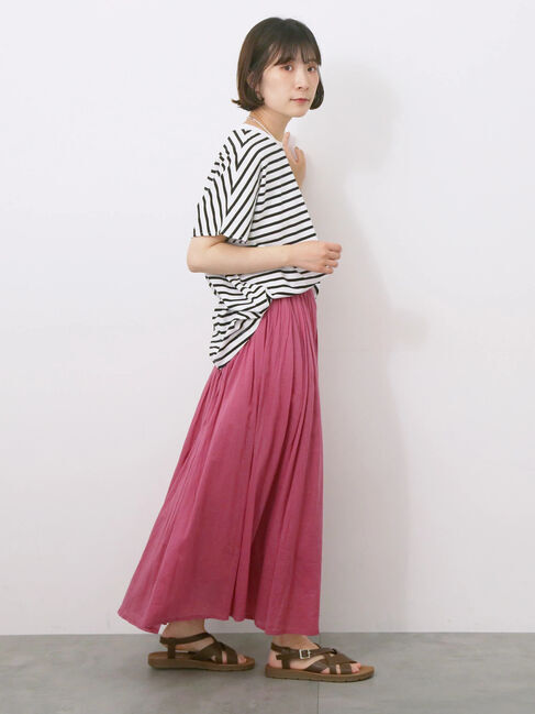 Samansa Mos2 blue「【USAコットン】アソートフレンチスリーブTシャツ」|Tシャツ・カットソー|