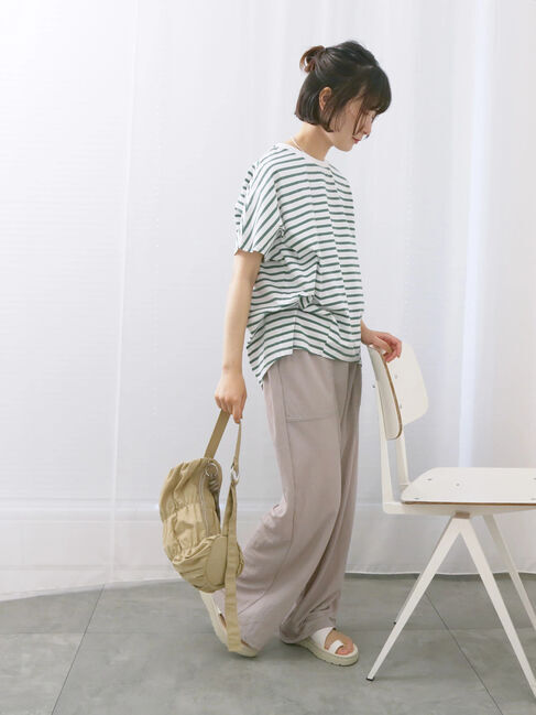 Samansa Mos2 blue「【USAコットン】アソートフレンチスリーブTシャツ」|Tシャツ・カットソー|