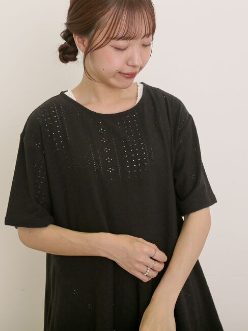 Samansa Mos2「アイレット切替フリルカットソー」|Tシャツ・カットソー|