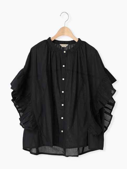 Samansa Mos2「インド柄アソート袖フリルブラウス」|シャツ・ブラウス|