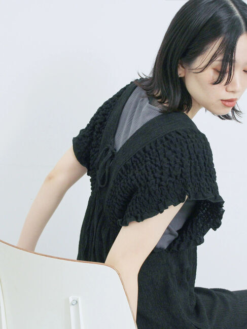 Samansa Mos2 blue「楊柳ワイドロンパース」|その他|