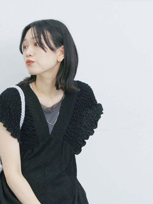 Samansa Mos2 blue「楊柳ワイドロンパース」|その他|