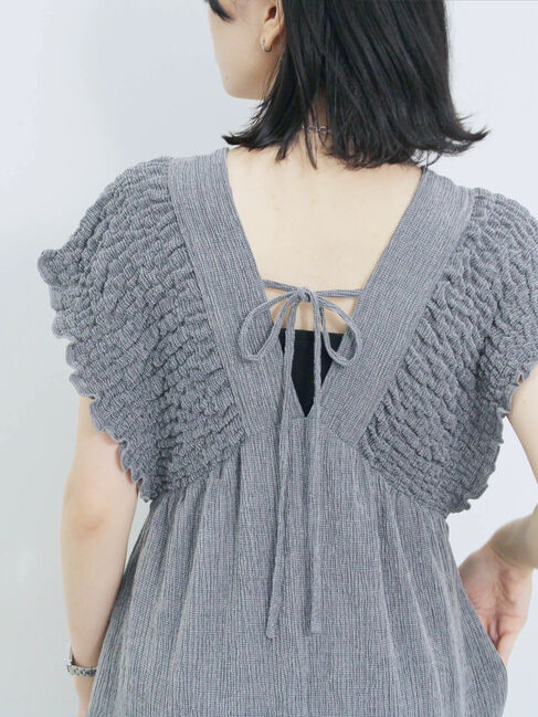 Samansa Mos2 blue「楊柳ワイドロンパース」|その他|