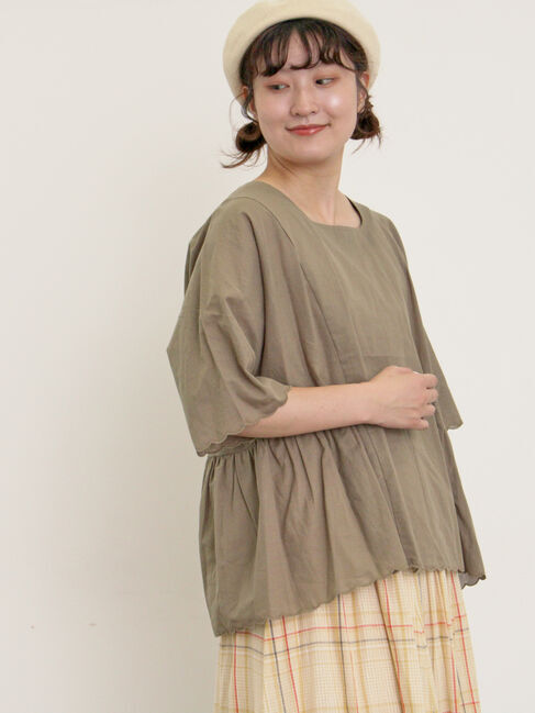 Samansa Mos2「◎裾スカラップブラウス」|シャツ・ブラウス|