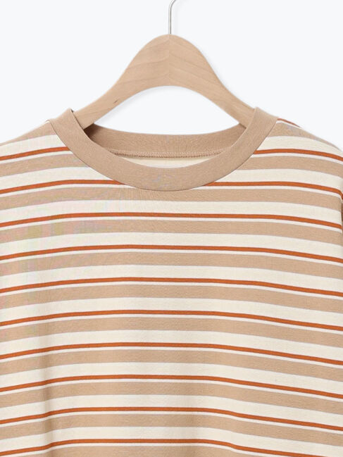 SM2「マルチボーダー袖スリットリボンTシャツ」|Tシャツ・カットソー|