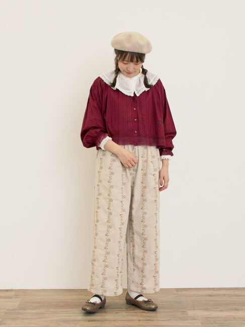 Samansa Mos2「【M/Lサイズ】花刺繍パンツ」|その他|