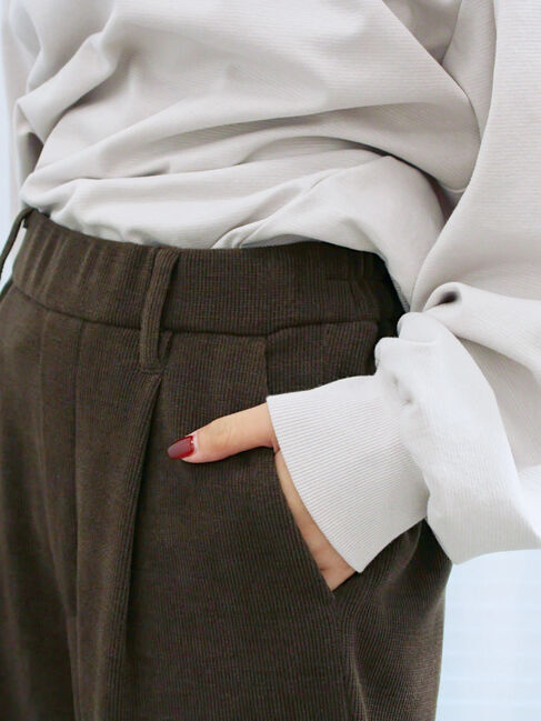 Samansa Mos2 blue「カットコールストレートパンツ」|その他|