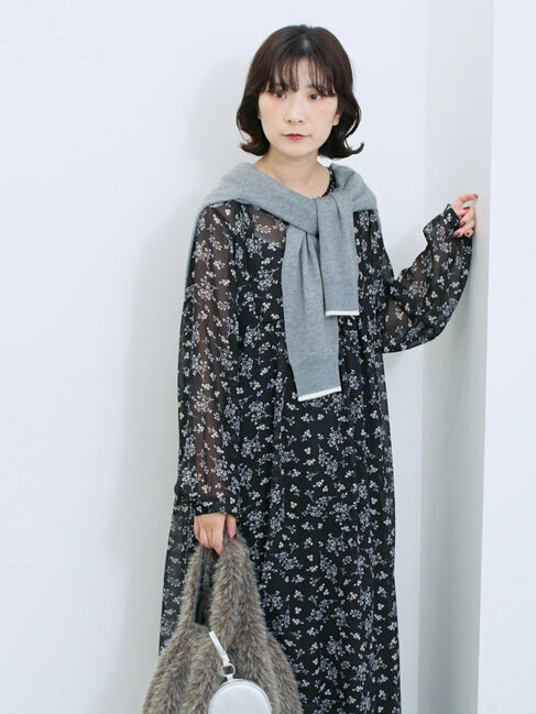 Samansa Mos2 blue「◎花柄ワンピース」|ワンピース|