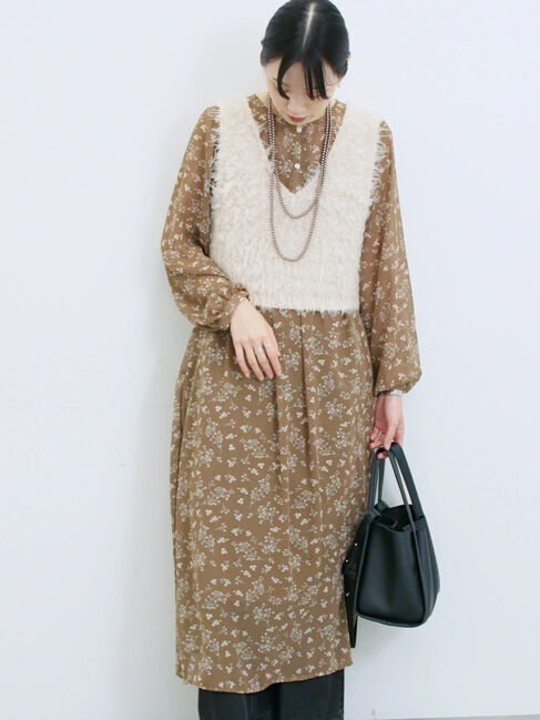 Samansa Mos2 blue「◎花柄ワンピース」|ワンピース|