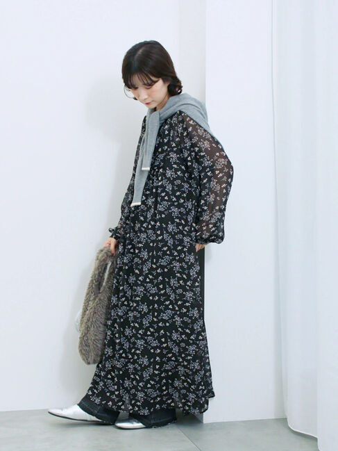 Samansa Mos2 blue「◎花柄ワンピース」|ワンピース|