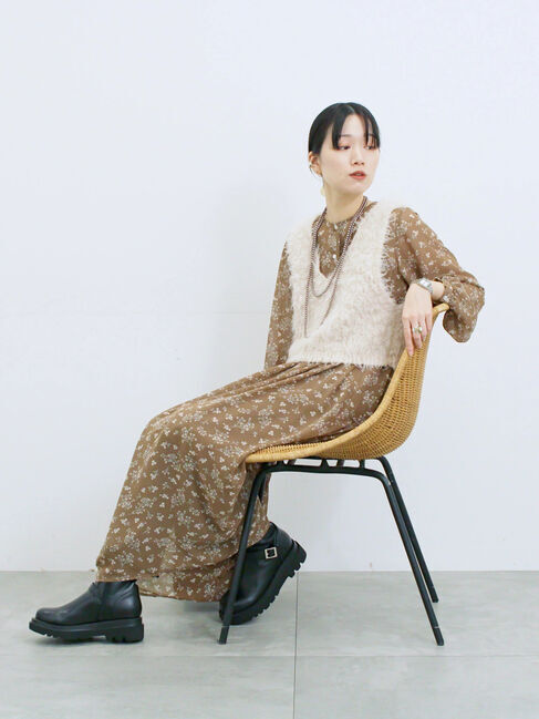 Samansa Mos2 blue「◎花柄ワンピース」|ワンピース|