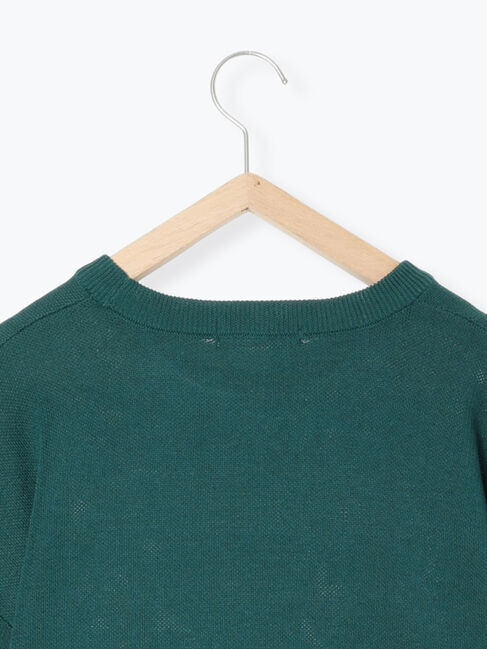 Samansa Mos2 blue「アソートロゴジャガードニットプルオーバー」|ニット・セーター|