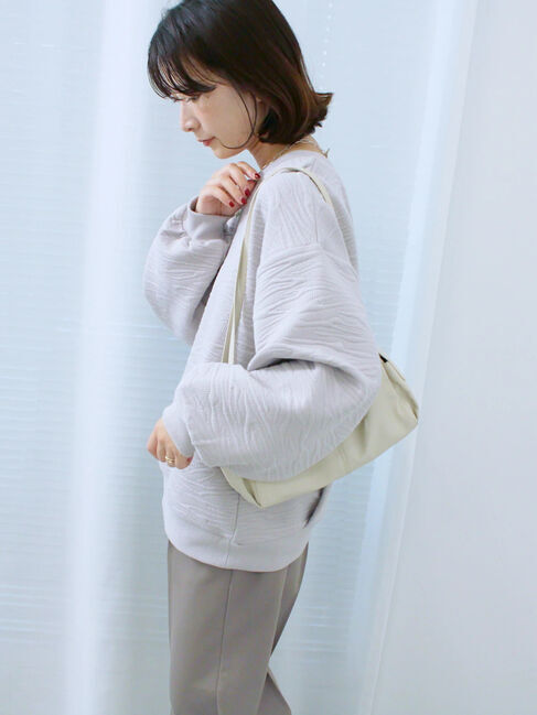 Samansa Mos2 blue「ジャガードダンボールプルオーバー」|Tシャツ・カットソー|