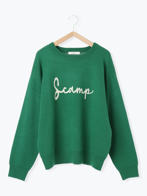 Samansa Mos2 blue「【Hug knit】ロゴプルオーバー」|ニット・セーター|