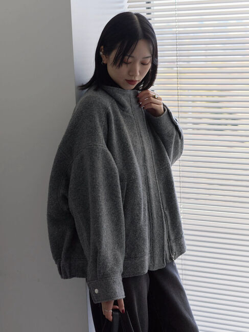 Samansa Mos2 blue「スライバーBIGブルゾン」|その他|