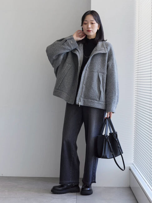 Samansa Mos2 blue「スライバーBIGブルゾン」|その他|