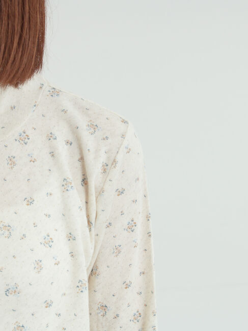 Samansa Mos2「【吸湿発熱】ベア天花柄タートルネックインナー」|Tシャツ・カットソー|