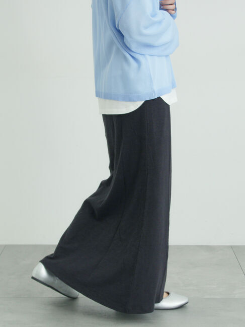 Samansa Mos2「スラブベア天ナロースカート」|スカート|ブラック
