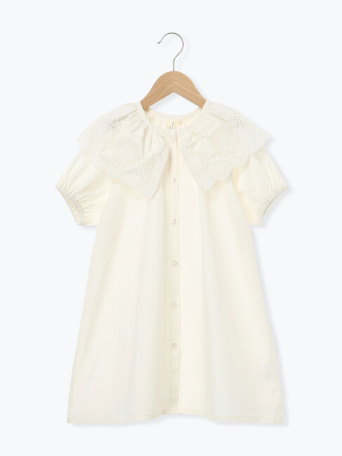 Samansa Mos2 Lagom「スカラップレース襟付きワンピース」|ワンピース|オフホワイト