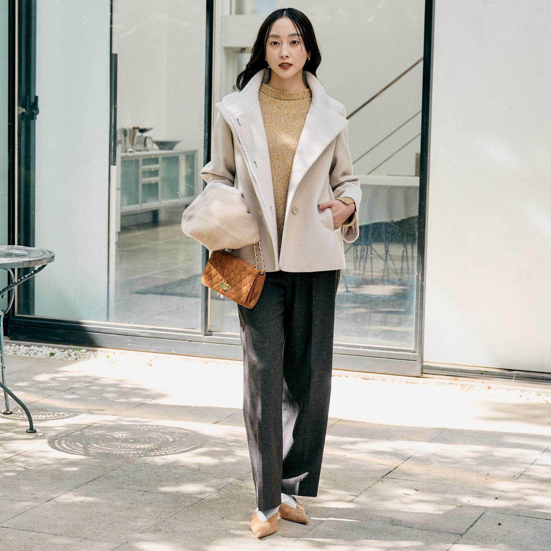 UNTITLED「【ワイド/後ろゴム/シーズンレス】シルクネップツイードパンツ」|その他|