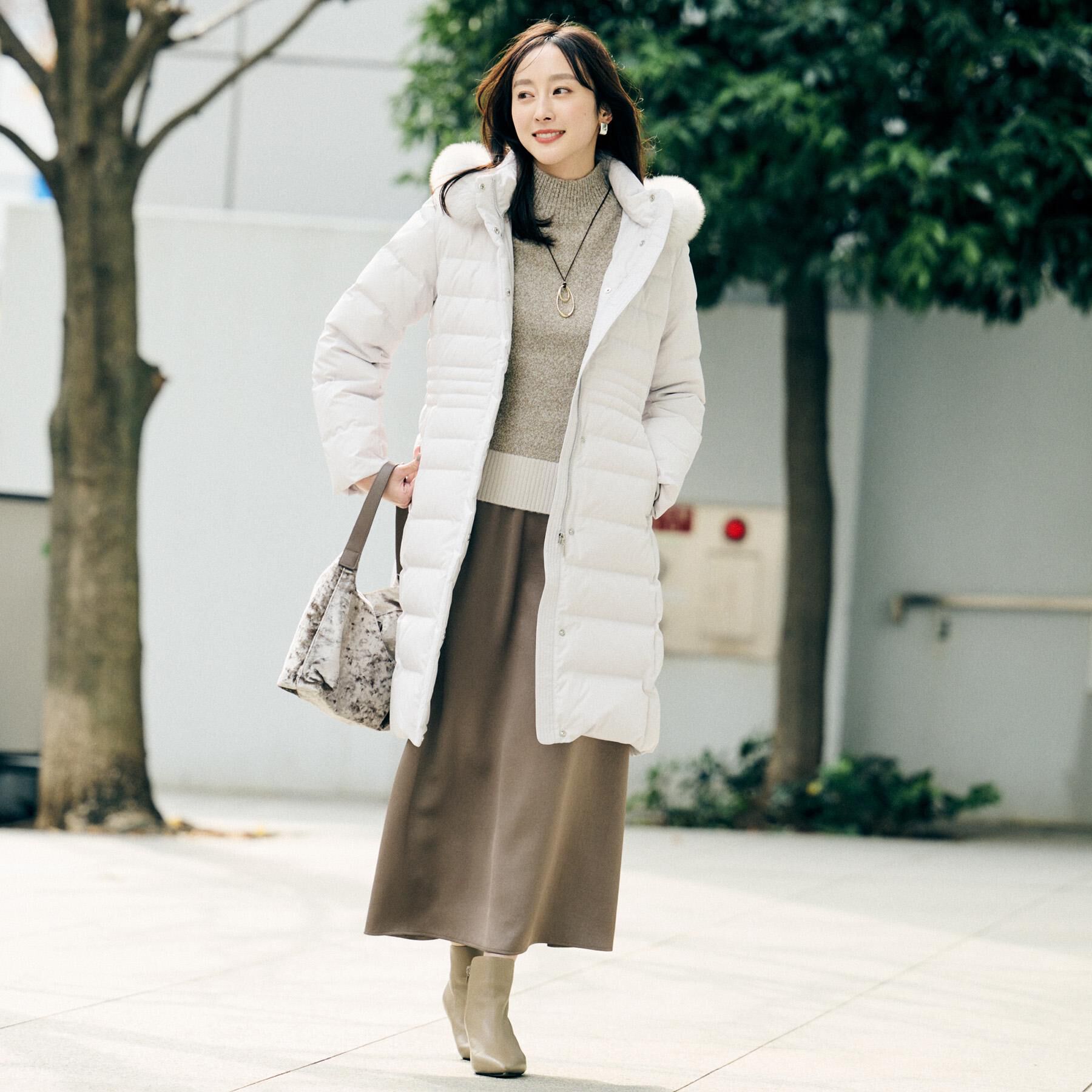 UNTITLED「【はっ水機能/フード取り外し可/防寒】ロングダウンコート」|ダウン|