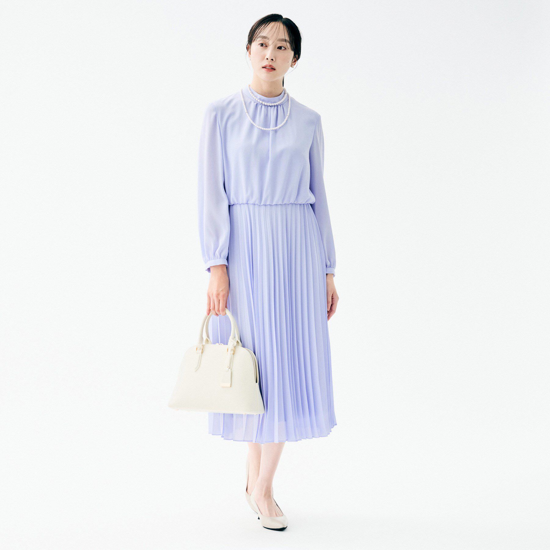 UNTITLED「【フォーマル/洗える】ボウタイ プリーツワンピース」|ワンピース|