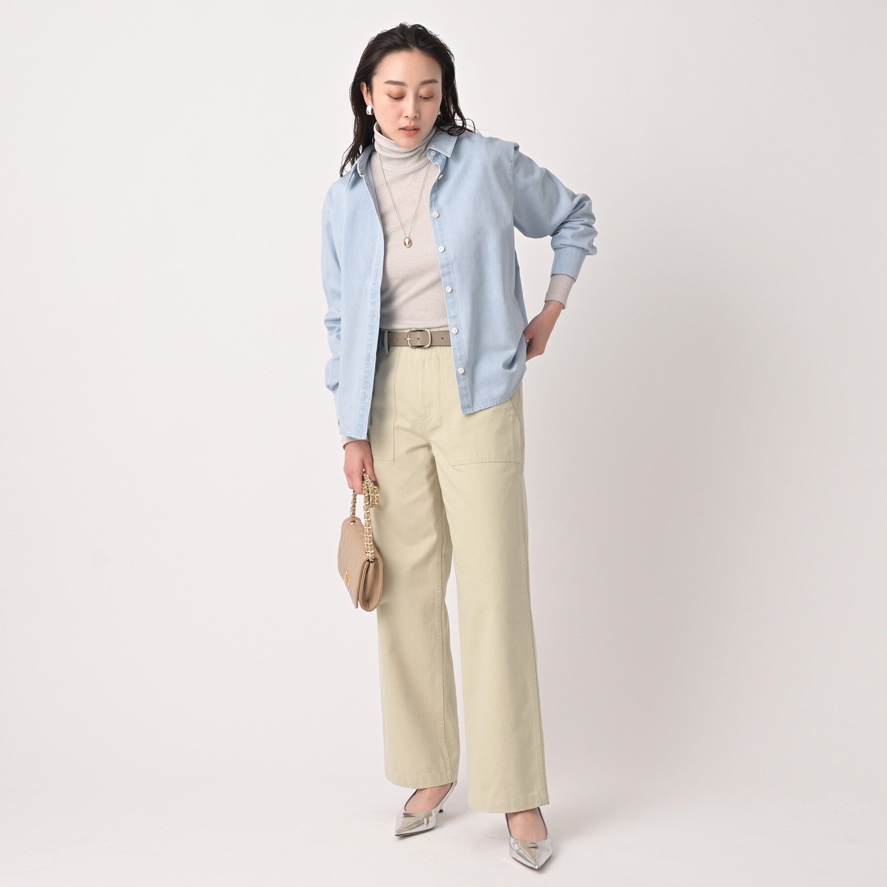 UNTITLED「【コットン100/洗える】サテンベイカーパンツ」|その他|