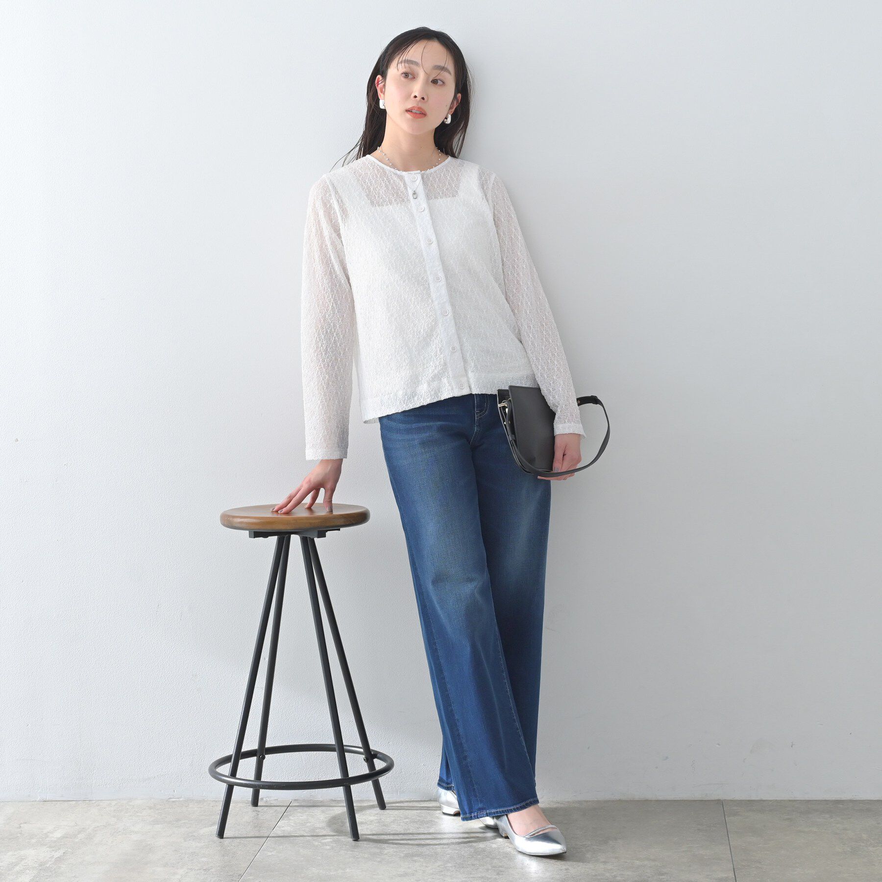 UNTITLED「ストレッチレースカーディガン」|カーディガン|