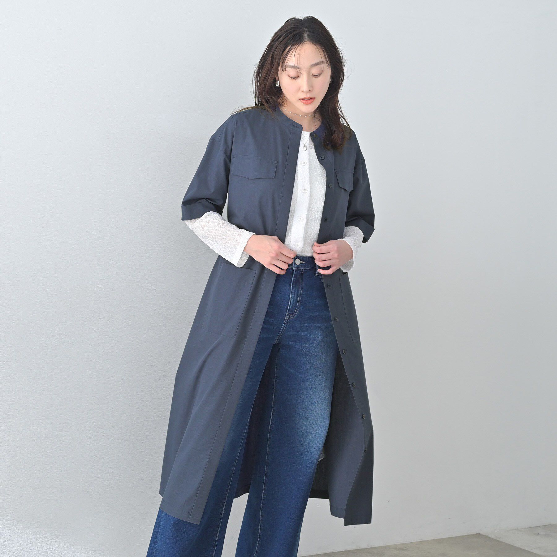 UNTITLED「シャンブレーシャツワンピース」|ワンピース|